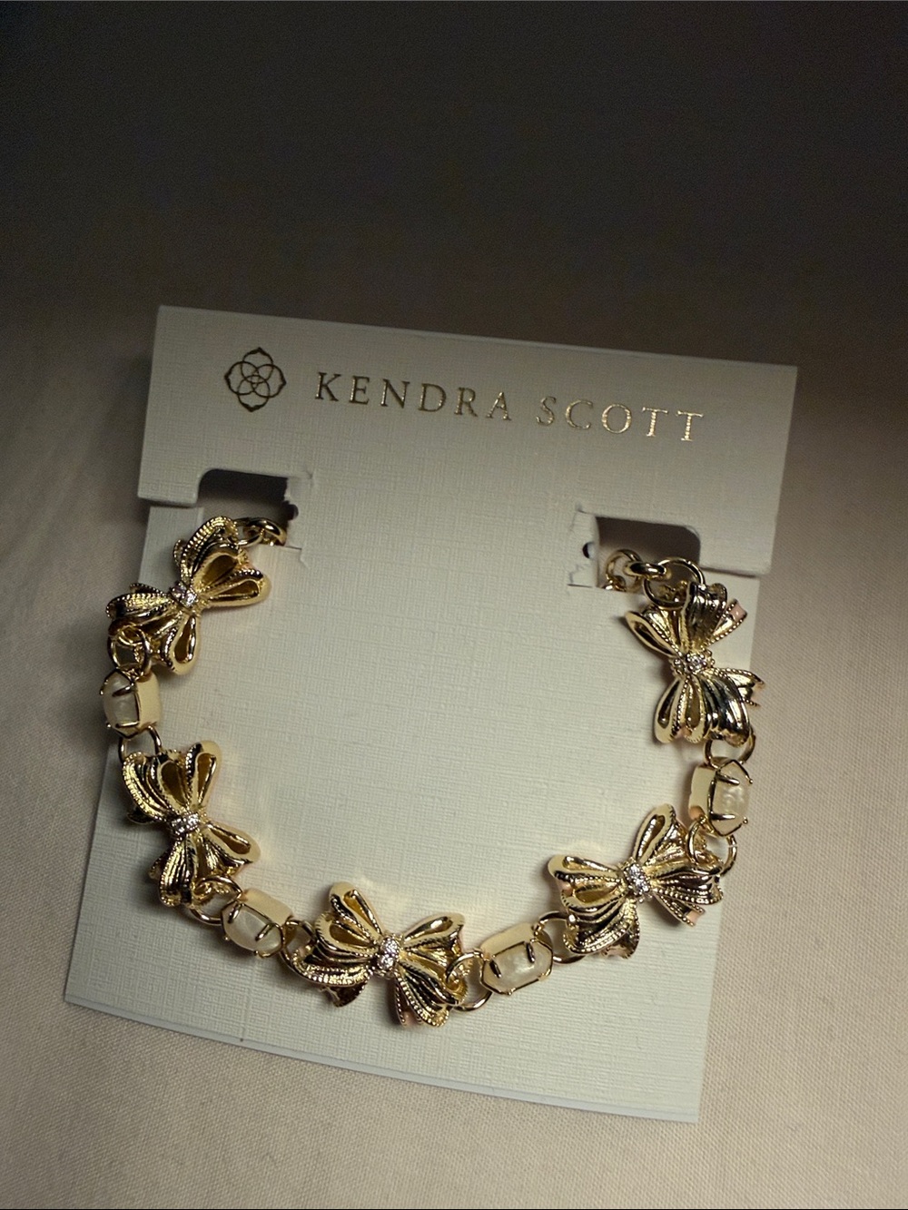 NEW Kendra Scott Love Shack Fancy Pink Bow Charm Bracelet Dual Sided Gold RARE - Picture 5 of 5